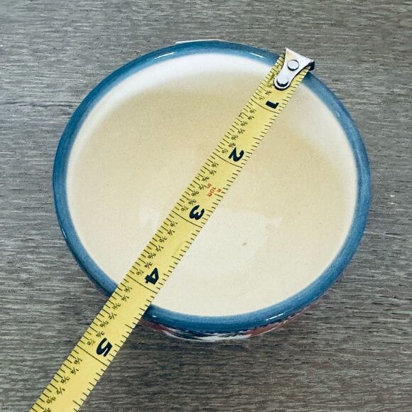 Boleslawiec Polish Pottery Christmas Poinsettia Serving Bowl Dish - Picture 2 of 4